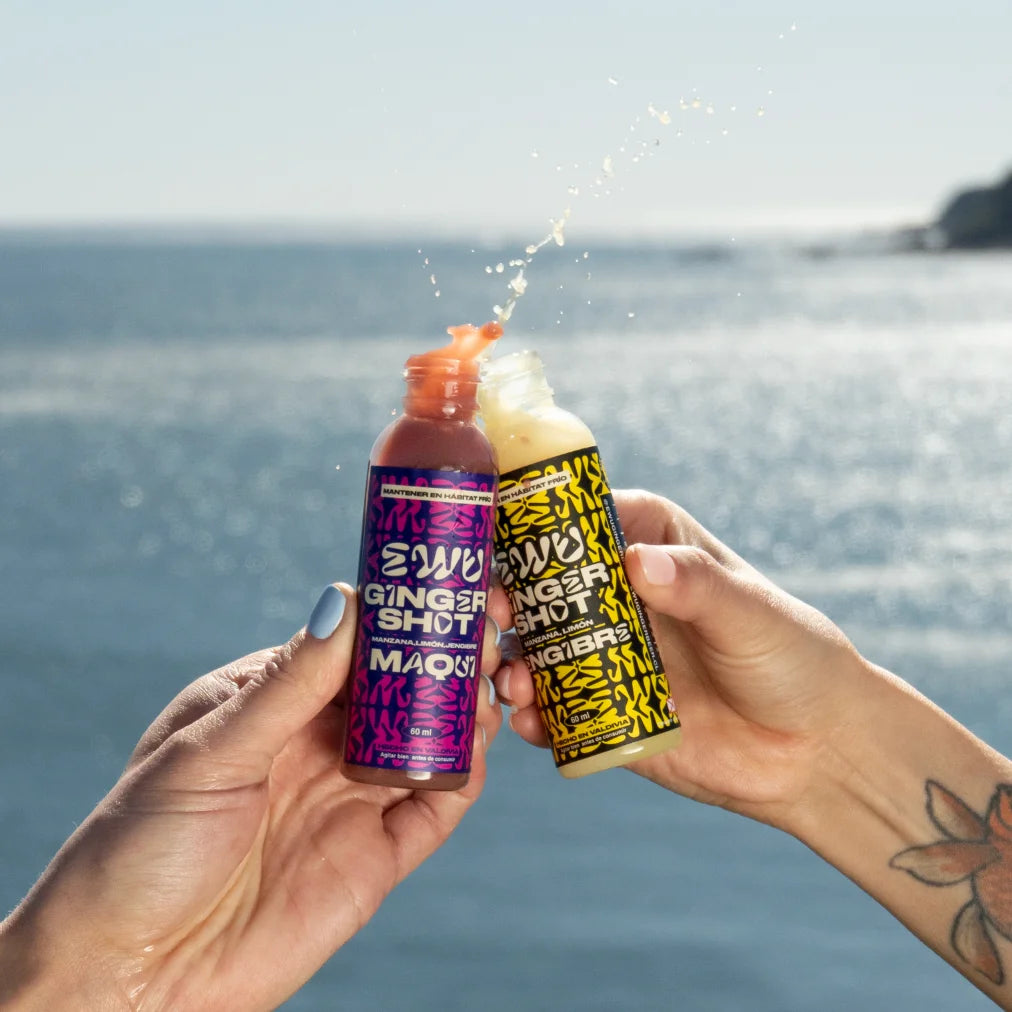 Pack EWU Ginger Shot Mix Jengibre + Maqui: dos sabores en 60 ml cada uno